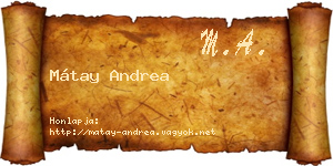 Mátay Andrea névjegykártya